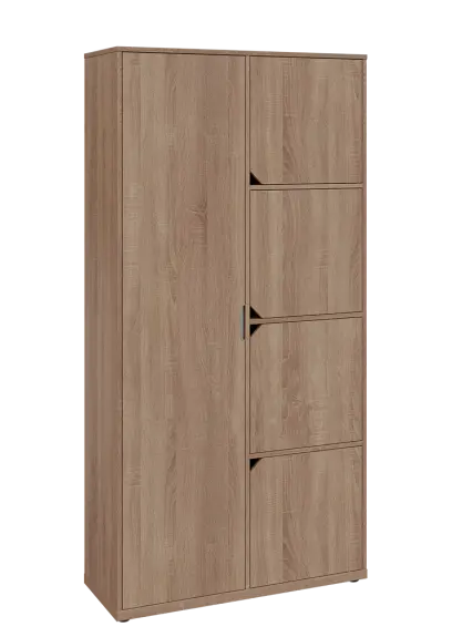 KSR6-82 L skříň šatní, 1x výsuvné ramínko, 4x dvířka, 2053x1022x400 mm, provedení levé, dub bardolino